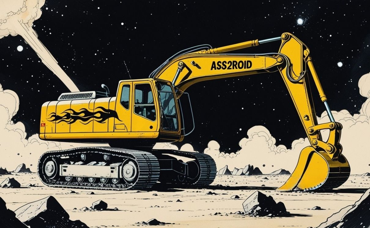 ASS2ROID — excavator with flames